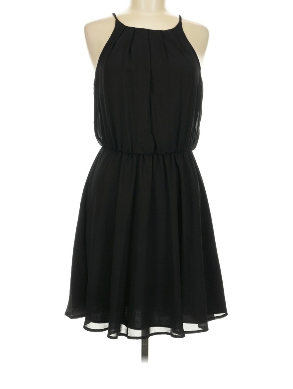 Blue Rain Size Large Black High Neck Sleeveless Mini Cocktail Party Dress! NWOT
